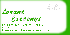 lorant csetenyi business card