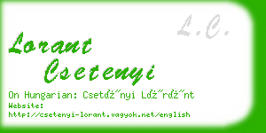 lorant csetenyi business card